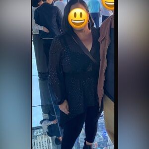 Torrid Black Swiss Dot Sheer Dress Size 3 Plus Size Boho Flowy